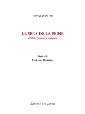 cover image of Le sens de la peine